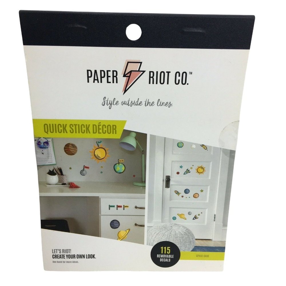 Paper Riot Co. Removable Decals Space Case Quick Stick 115 Decal Stickers New